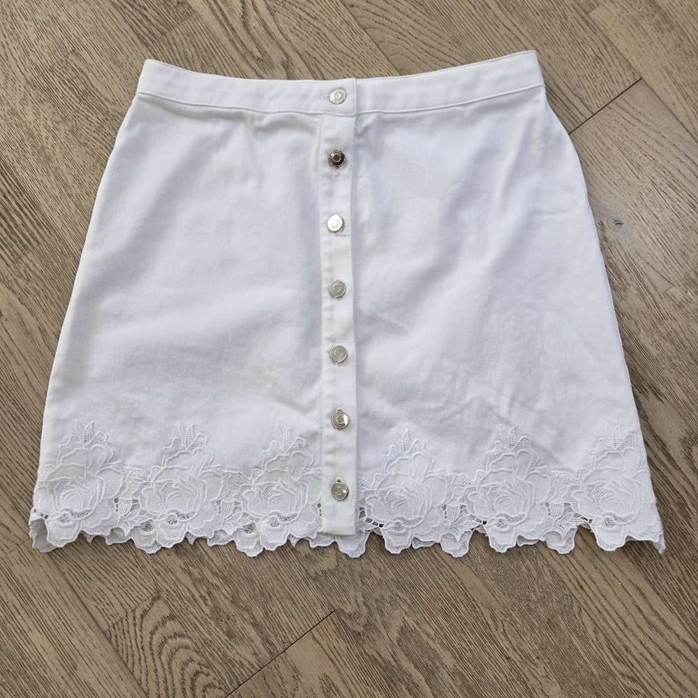 Club Monaco White Denim Skirt 10